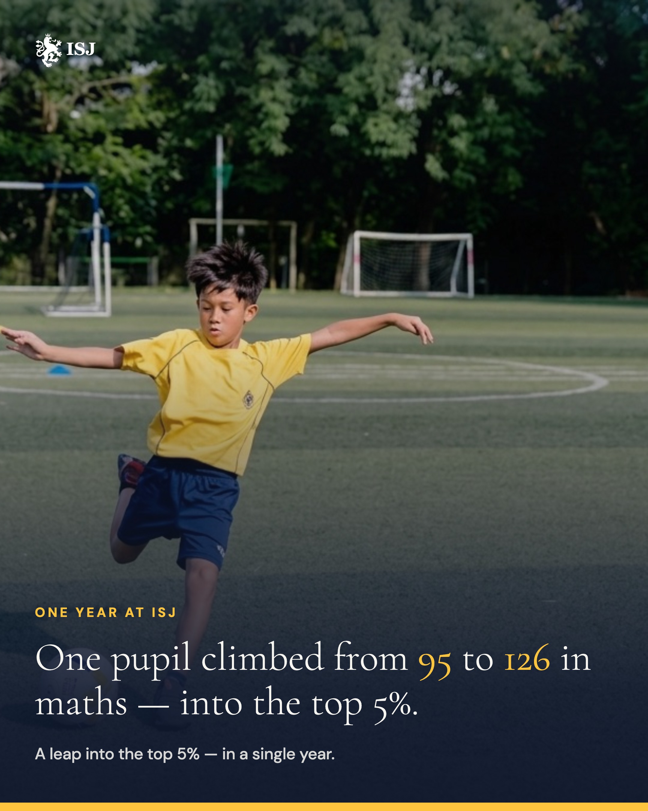 One pupil climbed from 95 to 126 in maths, into the top 5%