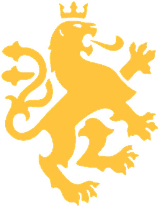 ISJ lion mark — Gold on navy