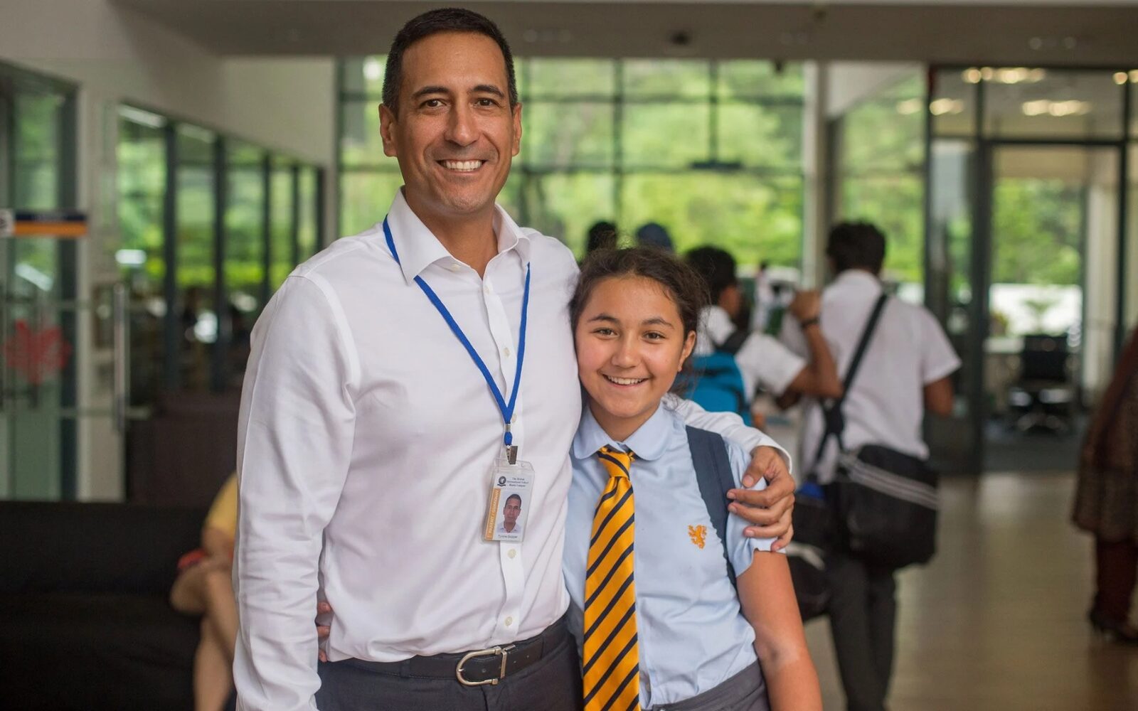 A father and daughter at The Independent School of Jakarta