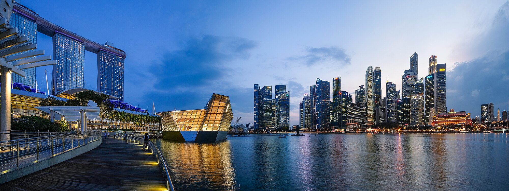 Singapore city skyline with Marina Bay Sands